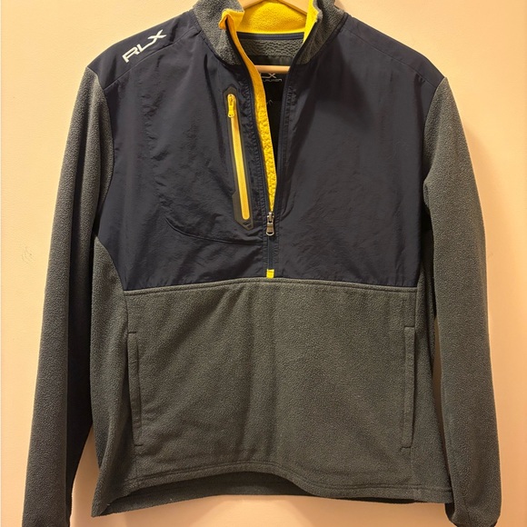 RLX Ralph Lauren Navy and Gray Quarter Zip Fleece M - Picture 2 of 8